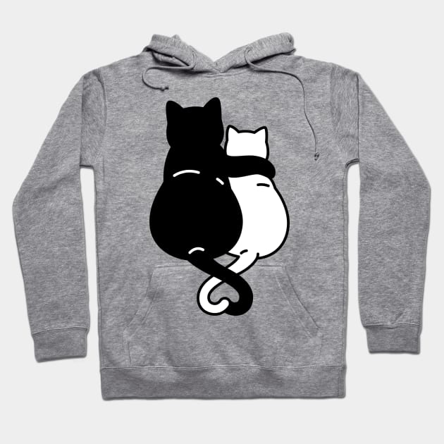 Black and white cats snuggled up together Hoodie by pickledpossums